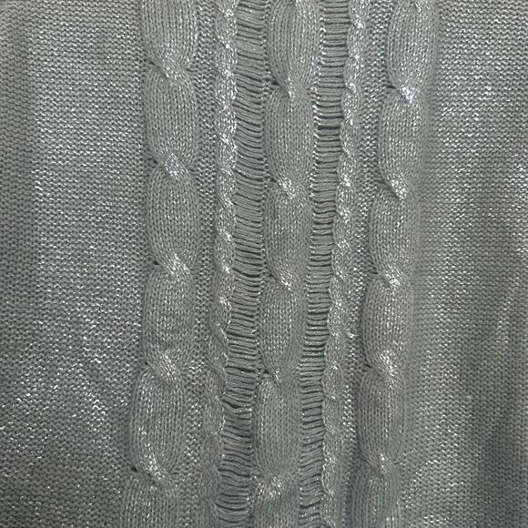NWT Maison Jules Womens Silver Long-Sleeve Metallic-Flecked Sweater Size XL - Picture 6 of 11
